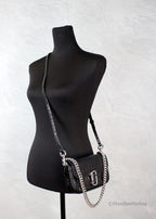 Marc Jacobs The Mini Shoulder Bag Black Embossed Leather Crossbody Bag