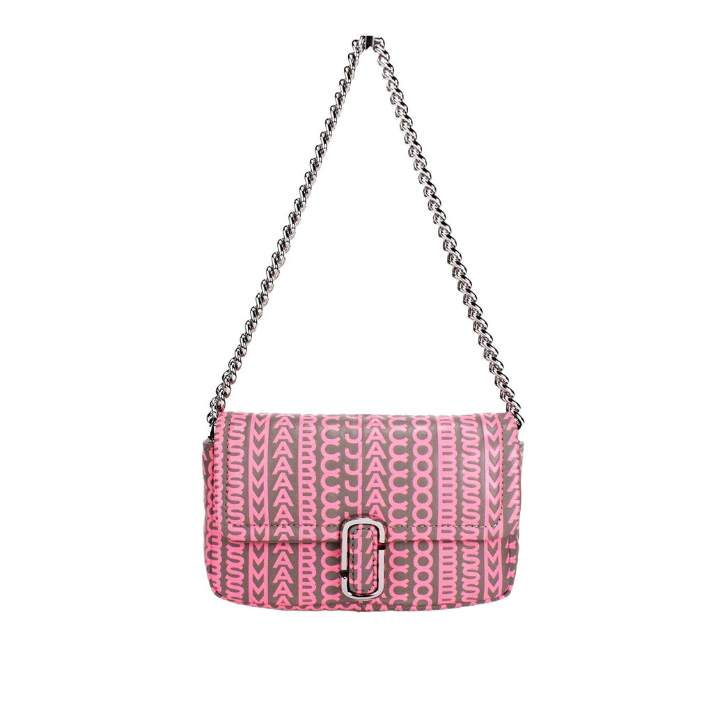 Marc Jacobs Neon Pink The Monogram Leather J Marc Mini Shoulder Bag Crossbody