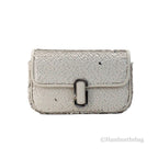 Marc Jacobs The Mini J Marc Shoulder Bag Cream Sequined Crossbody Bag