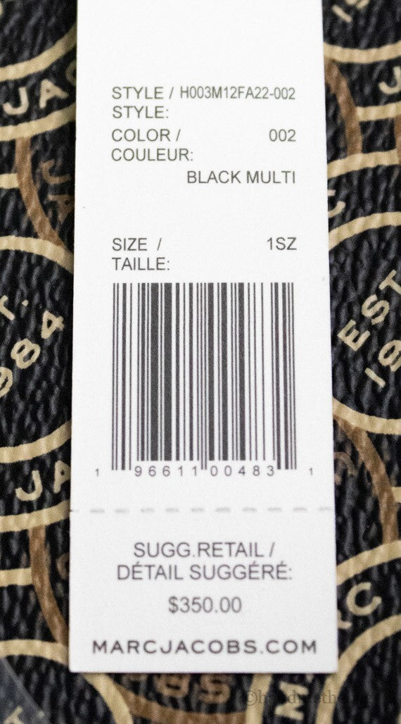 Marc Jacobs Mini Grind Signet Printed Leather Crossbody Tote Handbag Purse
