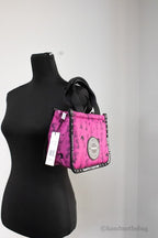 Marc Jacobs X Peanuts Mini Fuchsia Fedora Puffy Nylon Tote Convertible Handbag