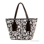 Marc Jacobs Small Black White Monogram Print Saffiano Leather Tote Crossbody Bag