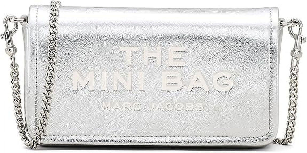 Marc Jacobs The Metallic Leather Chain Mini Bag - Silver