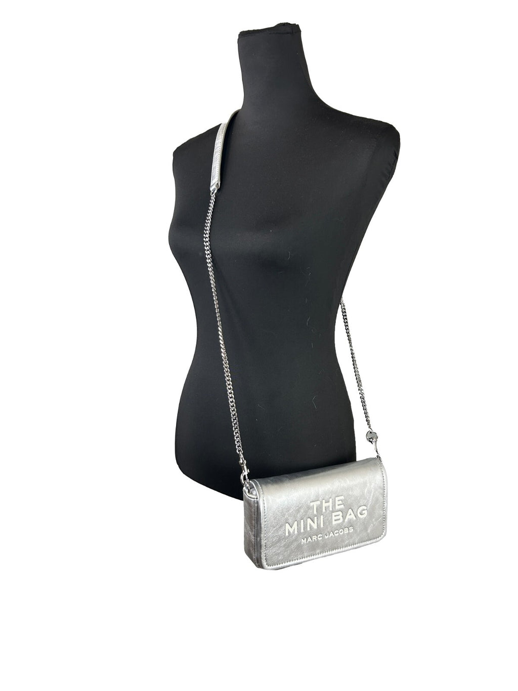 Marc Jacobs The Metallic Leather Chain Mini Bag - Silver