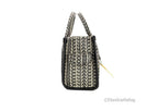 Marc Jacobs The Monogram Beige Mini Tote Woven Jacquard Canvas Crossbody Handbag