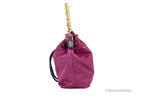 Versace Small Dahlia Nylon Medusa Pendant Bucket Chain Crossbody Bag Purse