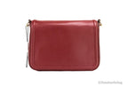 Marc Jacobs Medium Metal Signet Syrah Smooth Leather Flap Crossbody Purse Bag