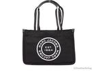 Marc Jacobs Medium Black Canvas Fabric Shoulder Convertible Tote Purse Bag