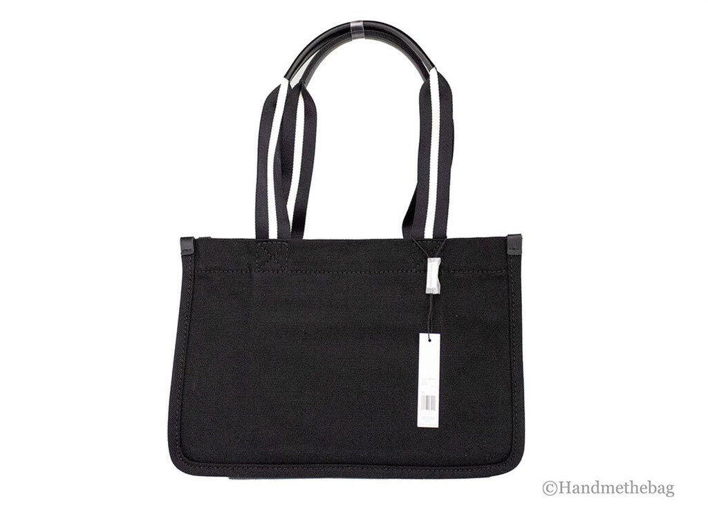 Marc Jacobs Medium Black Canvas Fabric Shoulder Convertible Tote Purse Bag