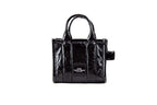 Marc Jacobs The Shiny Crinkle Micro Tote Black Leather Crossbody Bag Handbag