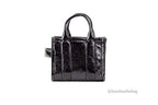 Marc Jacobs The Shiny Crinkle Micro Tote Black Leather Crossbody Bag Handbag