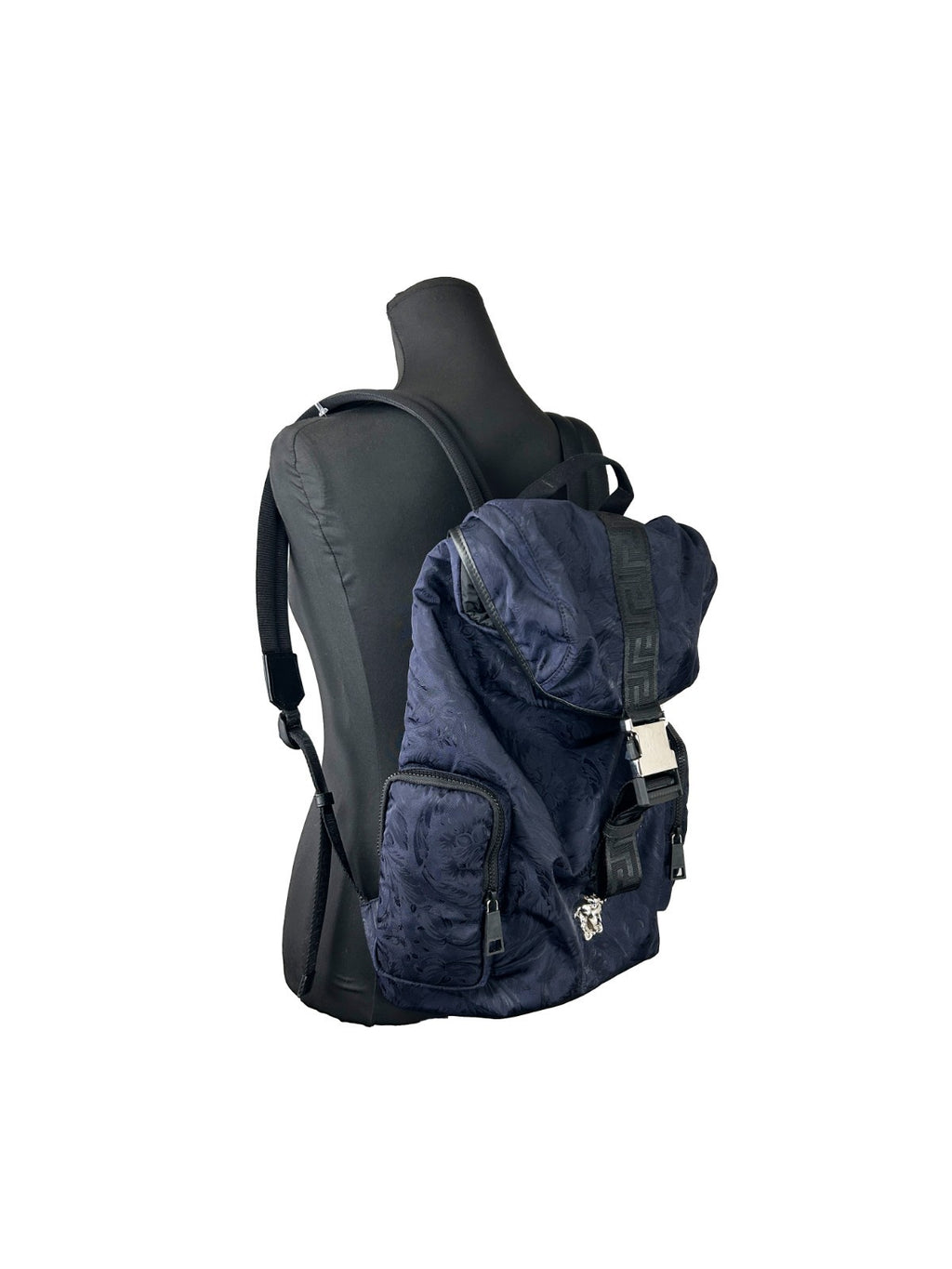 Versace Medusa Nylon Buckle Drawstring Backpack Bag