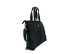 Versace Black Nylon Fabric La Medusa Shoulder Tote Bag