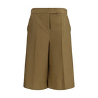 Bicolor Linen Bermuda Shorts