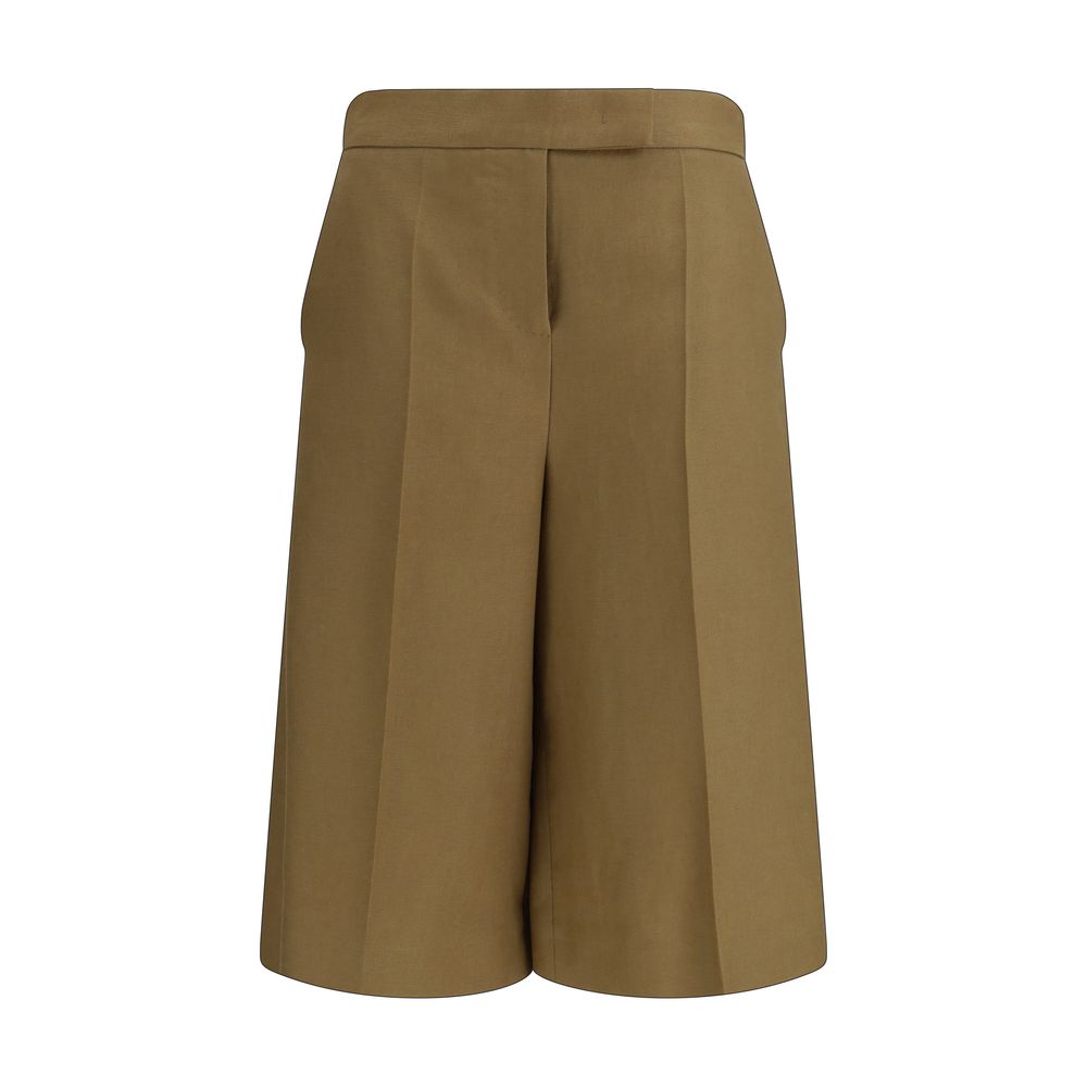 Bicolor Linen Bermuda Shorts