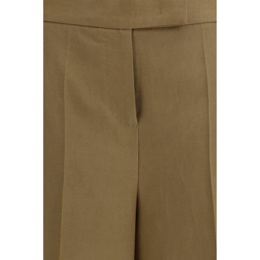 Bicolor Linen Bermuda Shorts