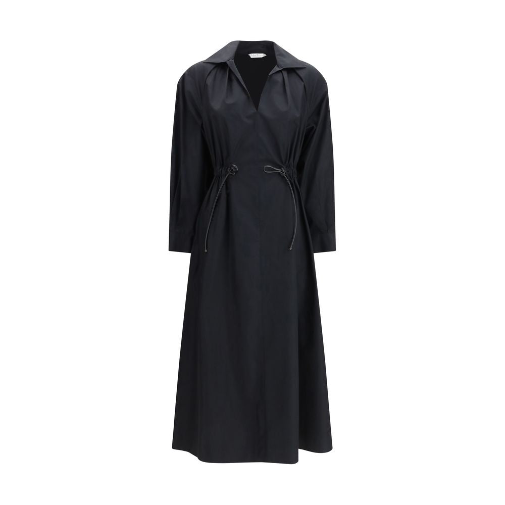 Black Cotton Casual Dress