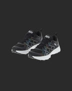 Black Polyester Athletic Sneakers
