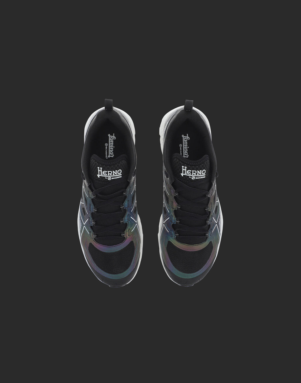 Black Polyester Athletic Sneakers
