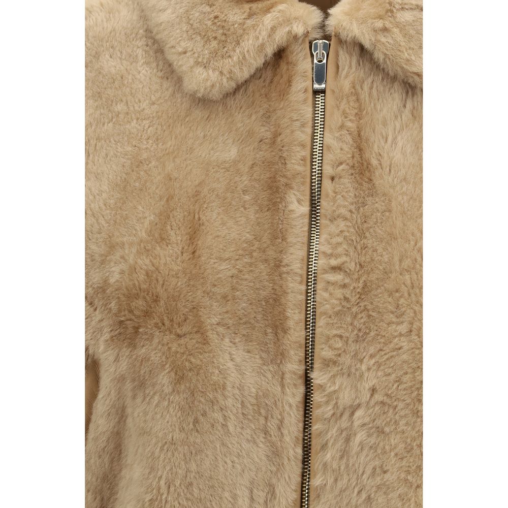 Beige Alpaca Vicugna Pacos Coat