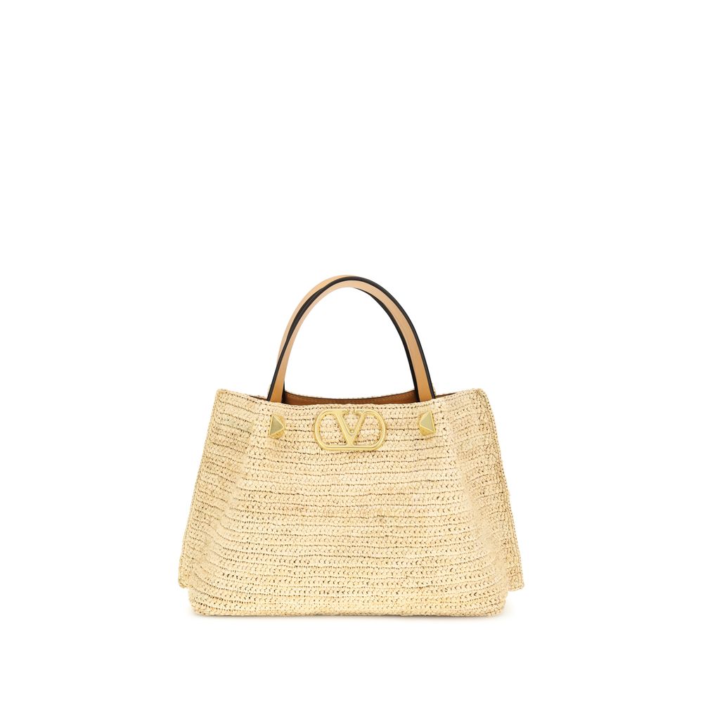 Beige Raffia Shoulder Bag