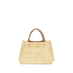 Beige Raffia Shoulder Bag