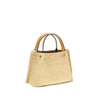 Beige Raffia Shoulder Bag