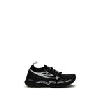 Black Polyester Athletic Sneakers