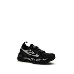 Black Polyester Athletic Sneakers