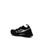 Black Polyester Athletic Sneakers
