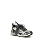 Gray Polyurethane Athletic Sneakers
