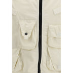 Beige Cotton Sleveless Jacket
