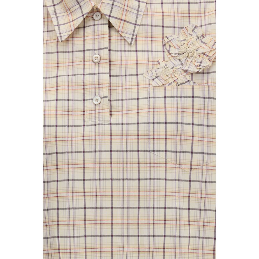 Beige Fabric Pattern Shirt