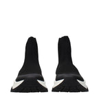 Black Fabric Ankle Boots