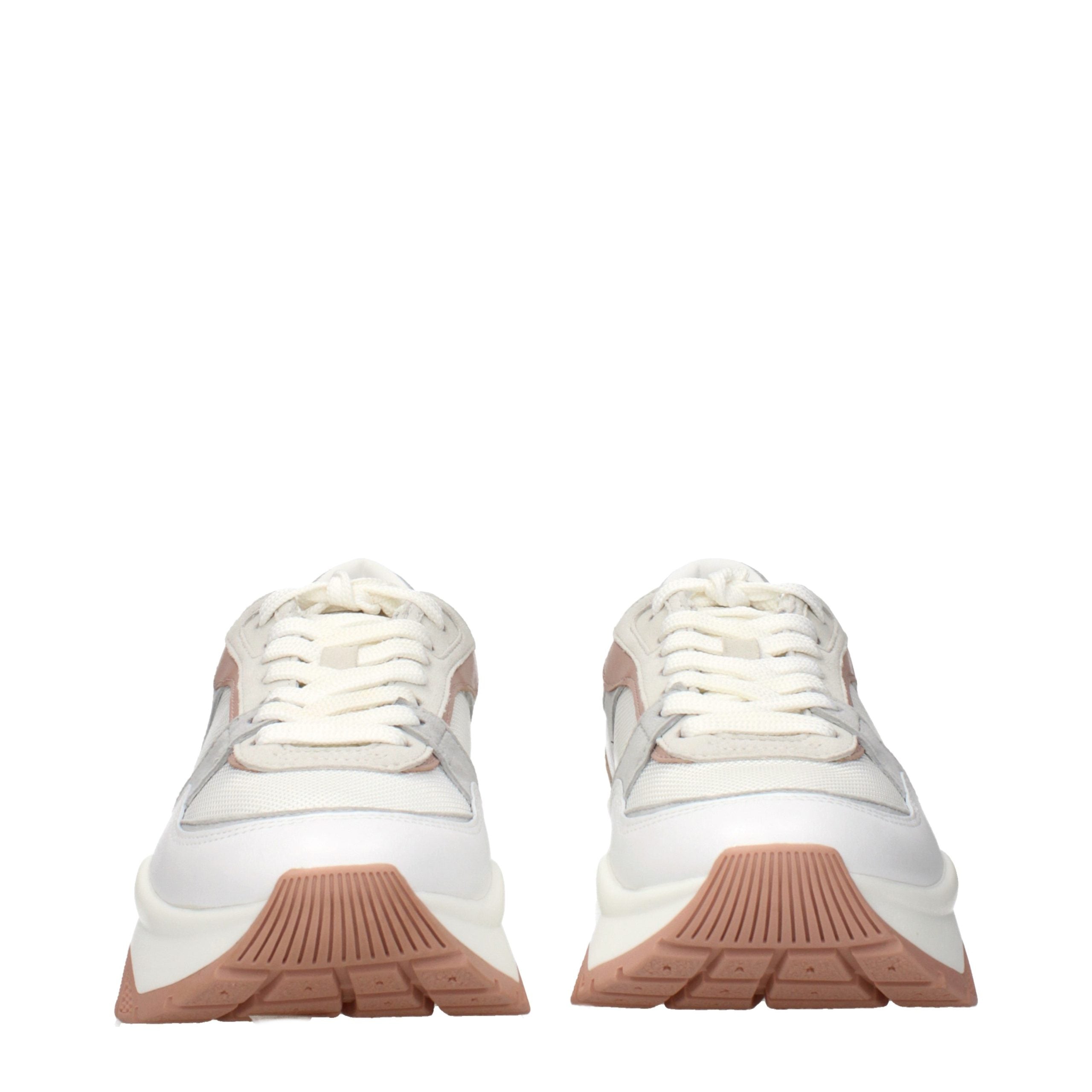 White Fabric Sneakers