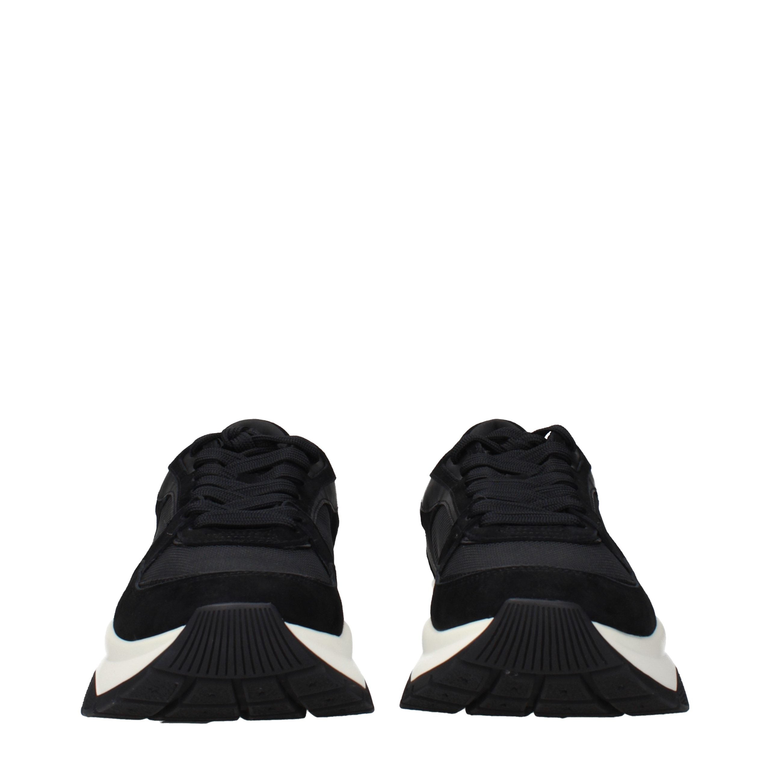 Black Fabric Athletic Sneakers
