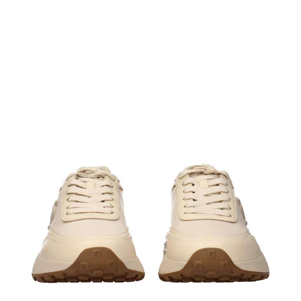 Beige Fabric Low Top Sneakers