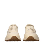 Beige Fabric Low Top Sneakers
