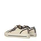 Beige Fabric Low Top Sneakers