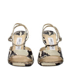 Multicolor Leather Stiletto Heel Sandals