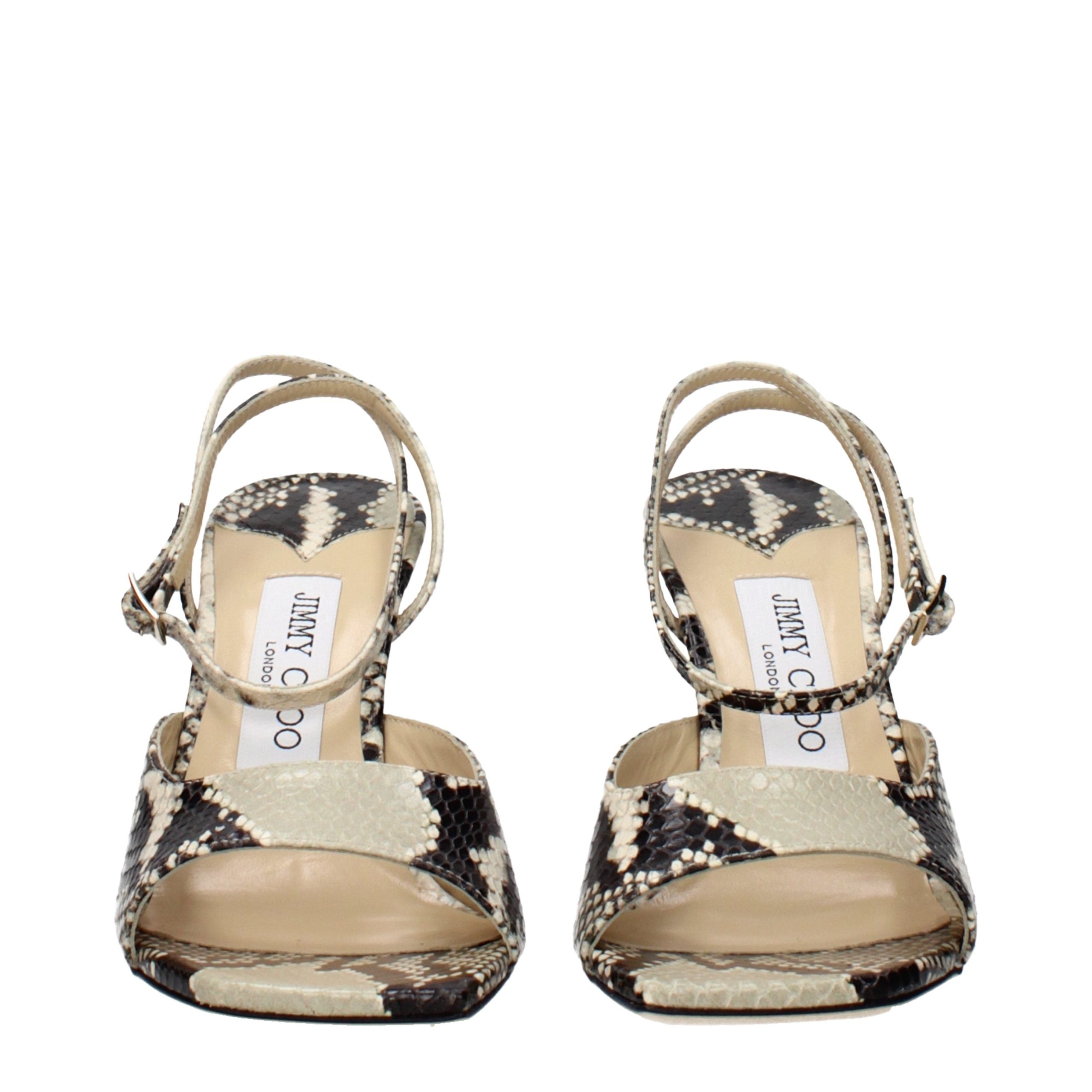 Multicolor Leather Stiletto Heel Sandals