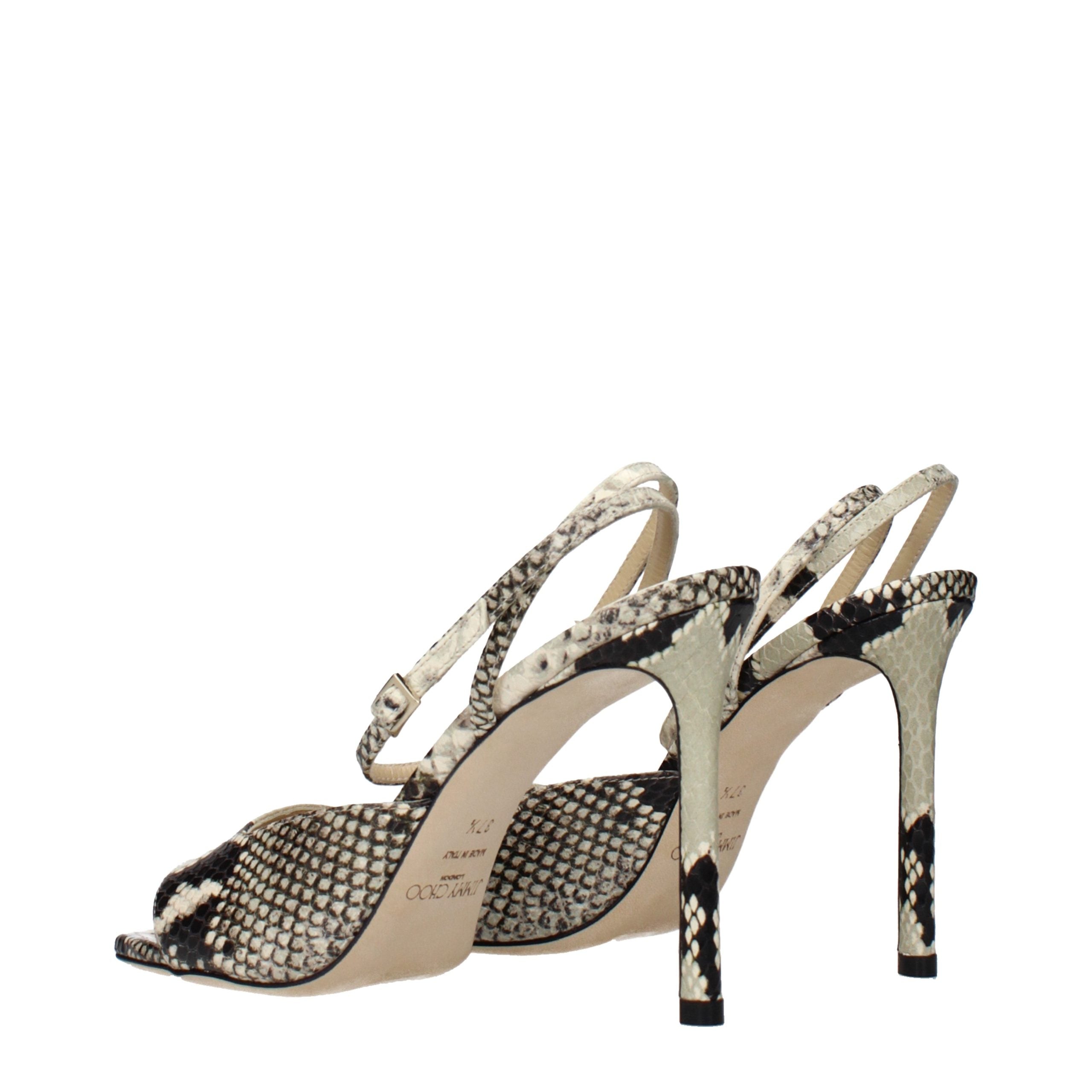 Multicolor Leather Stiletto Heel Sandals