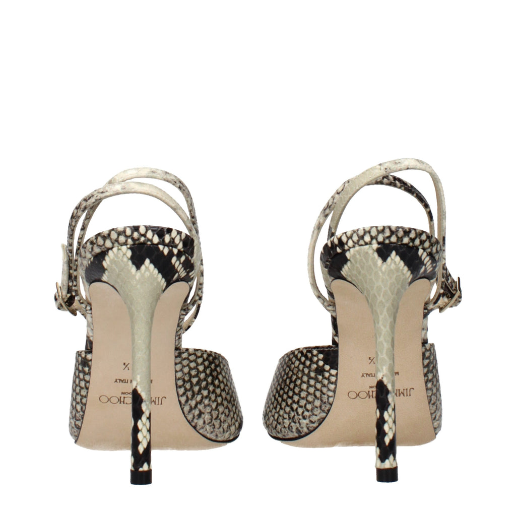 Multicolor Leather Stiletto Heel Sandals