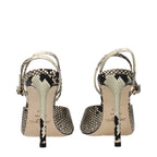 Multicolor Leather Stiletto Heel Sandals