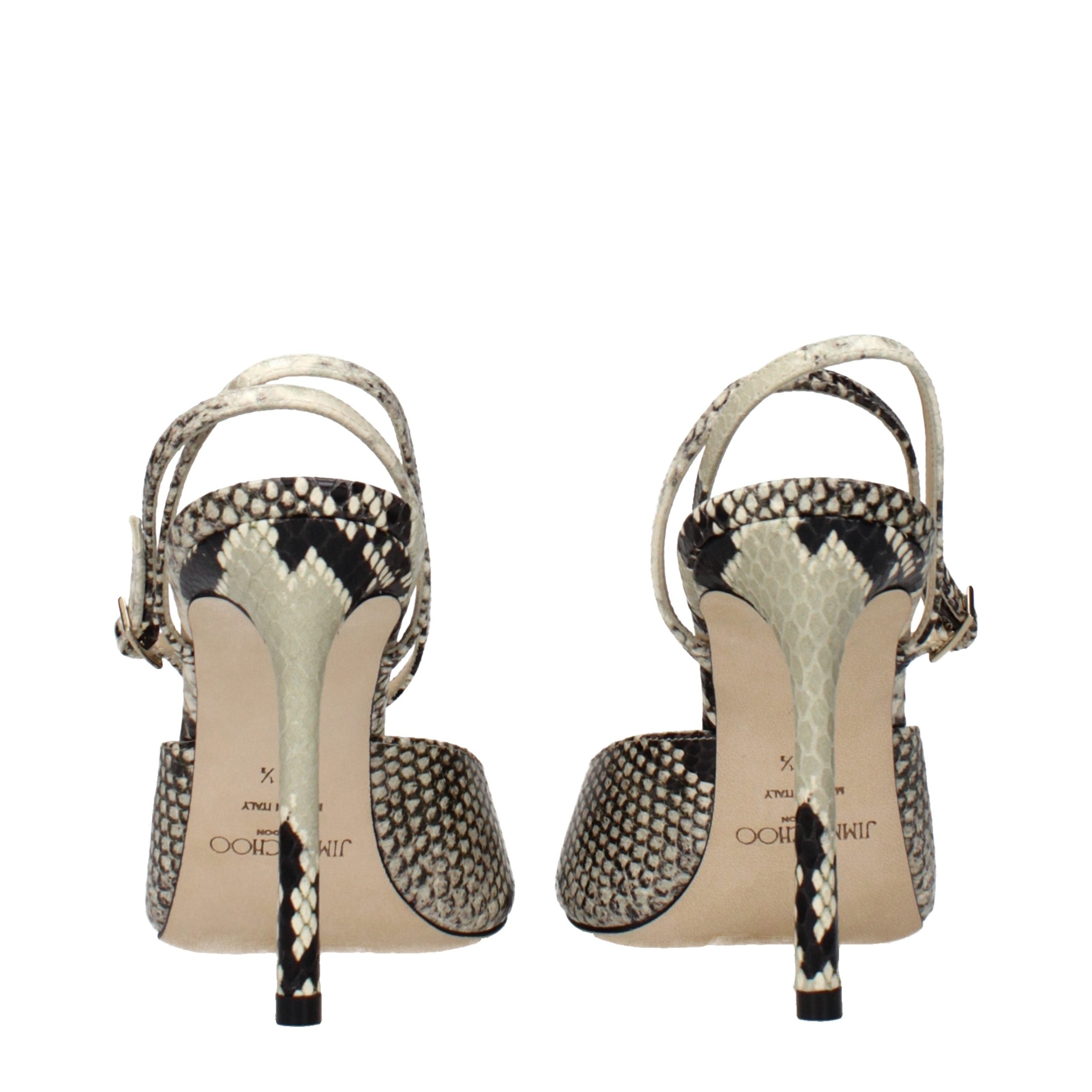 Multicolor Leather Stiletto Heel Sandals