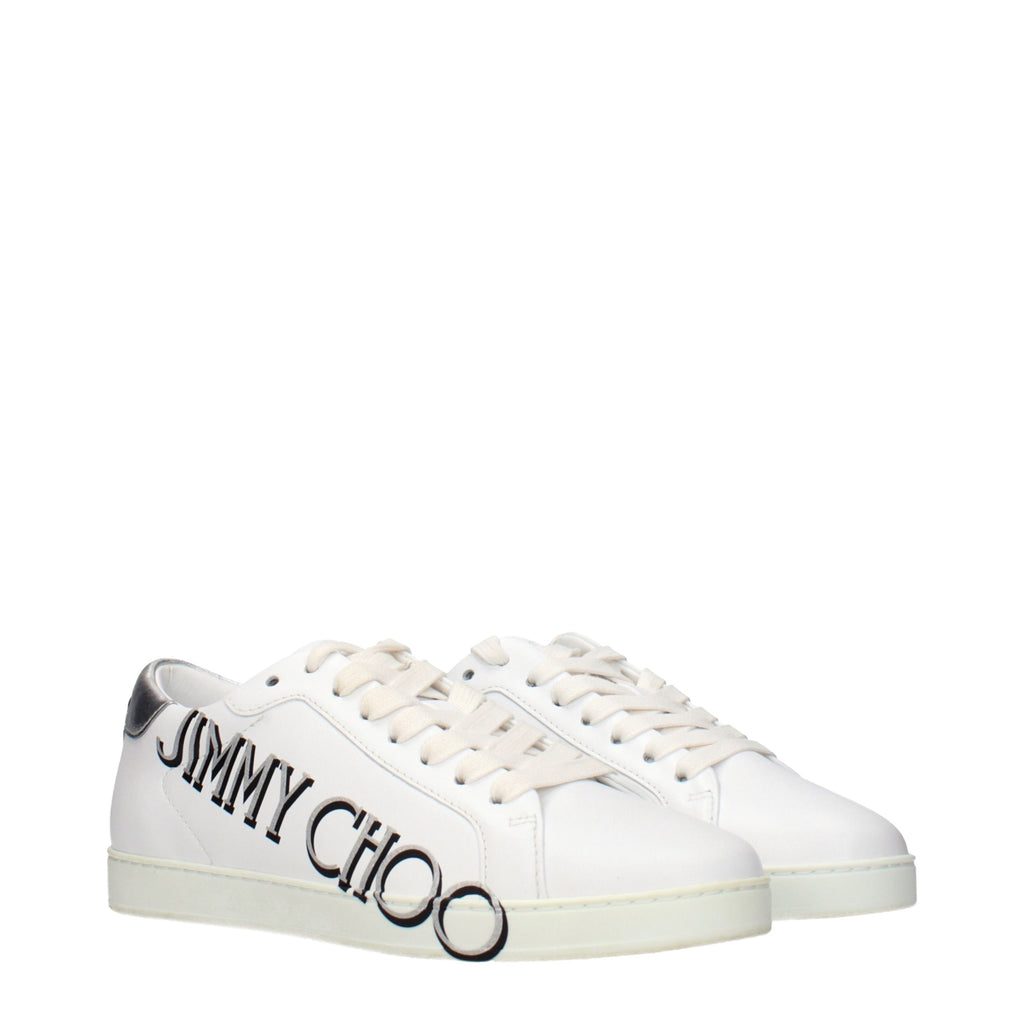 White Leather Low Top Sneakers