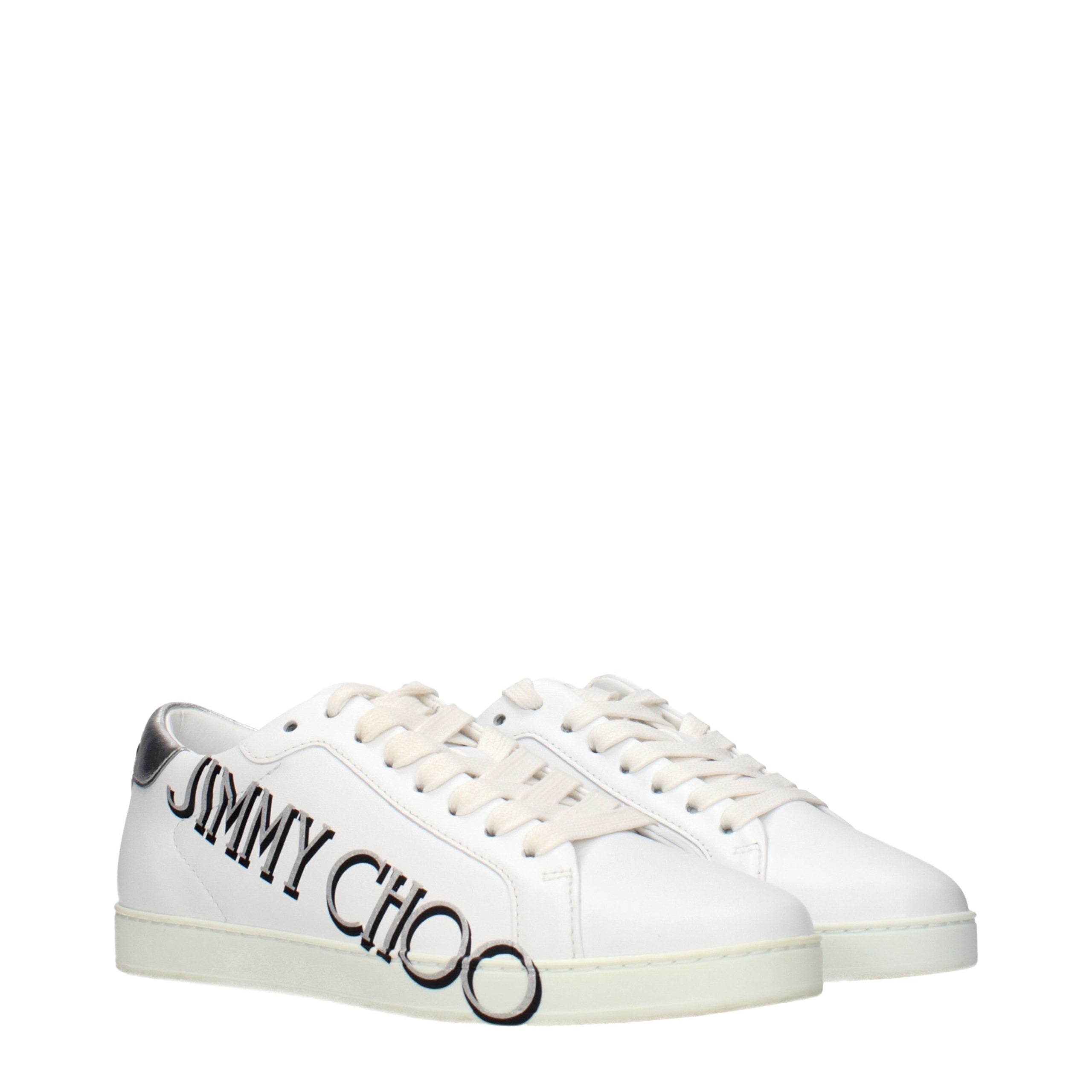 White Leather Low Top Sneakers