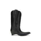 Black Calf Leather Bos Taurus Ankle Boots