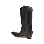 Black Calf Leather Bos Taurus Ankle Boots