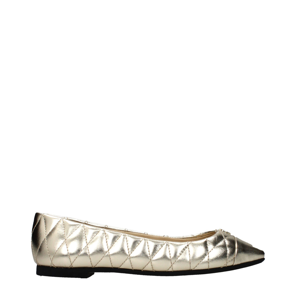 Gold Leather Ballet Flats